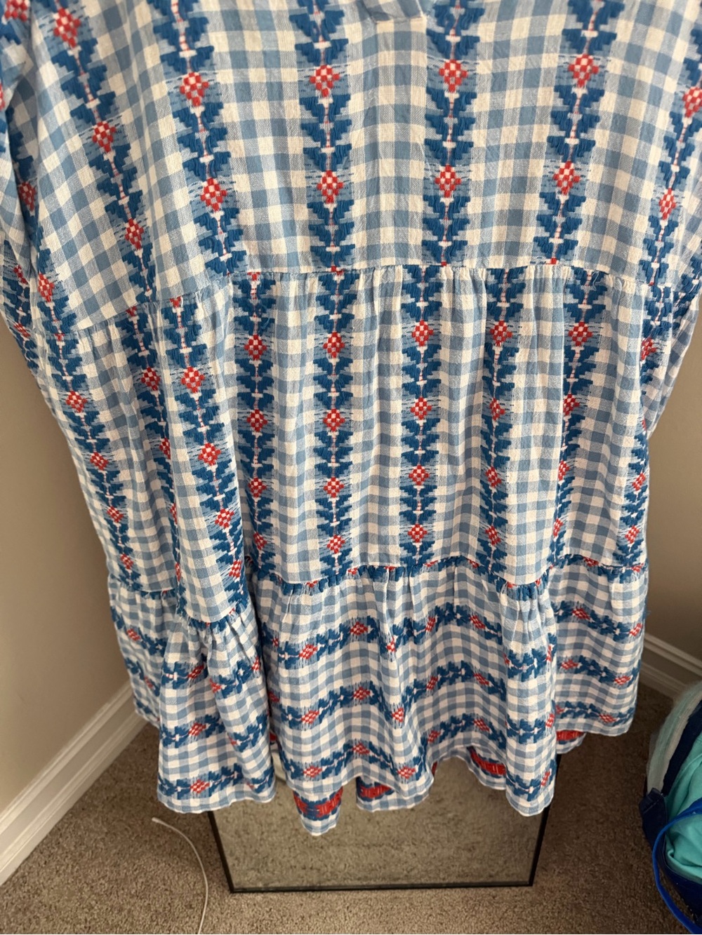 Mud Pie Blue and White Gingham Eliza Yarn Dye Dress - Picture 4 of 11